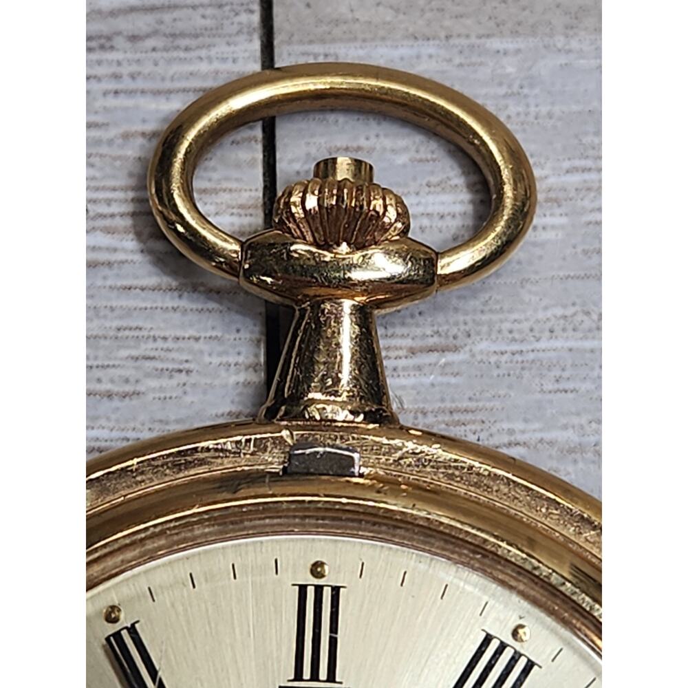 BUCHERER Vintage Quartz Pocket Watch Gold Tone 47mm SWISS MADE - Picture 7 of 8